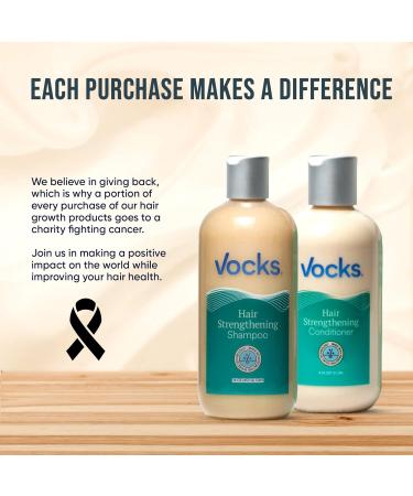Vocks Hair Strengthening Shampoo & Conditioner - DHT Blocker for Hair Loss & Thinning - All Hair Types - Unisex - 8.5oz - International Shipping Available - Buy Online on GoSupps.com