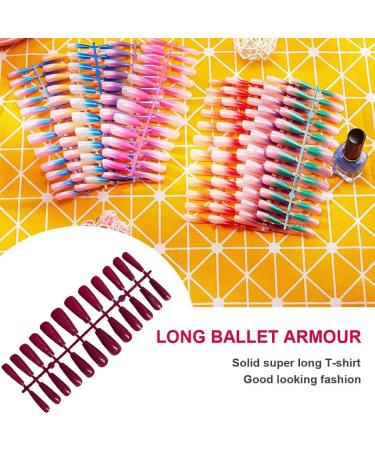 Dajidafu 1 Set French Tip Press on Nails Extra Long Artificial Glittery Toe Tips Adhesive Tabs Art Decals Gifts Decorations rosered - Buy Online on GoSupps.com