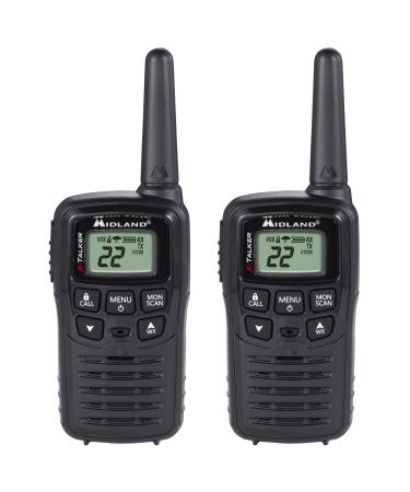 Midland - T10 X-TALKER, 22 Channel FRS Walkie Talkies - Extended Range Two Way Radios, 38 Privacy Codes & NOAA Weather Alert (Pair Pack) (Black) 2 Pack