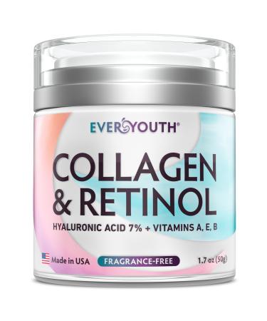 Collagen Cream for Face Neck & D collet Anti Aging Facial Moisturizer for Women with Hyaluronic Acid Vitamin E Made in USA Anti Wrinkle Face Cream Neck Creams for Tightening and Firming 1.7oz 1.7 Ounce (Pack of 1)