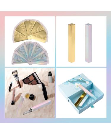 Holographic Gold Eyeliner and Lip Gloss Packaging Box Set - 50 Pieces | Makeup Sample Wrapping Storage for Gifts and Business | DIY Twist Pen Holder | 14.5 x 1.6 x 1.6cm - Buy Online on GoSupps.com