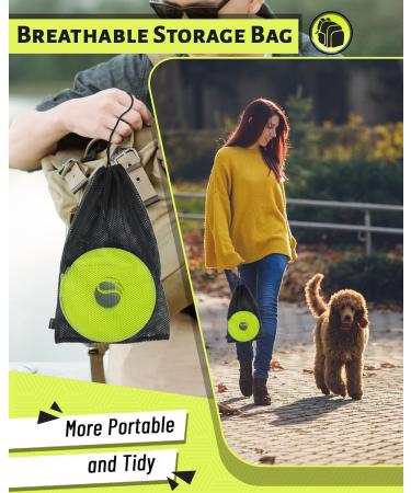 Looxmeer Durable Dog Tow Lines - 3m to 30m Leashes with Hand Loop & D Carabiner - Tear-Resistant Training Line in Neon Yellow - Buy Online on GoSupps.com
