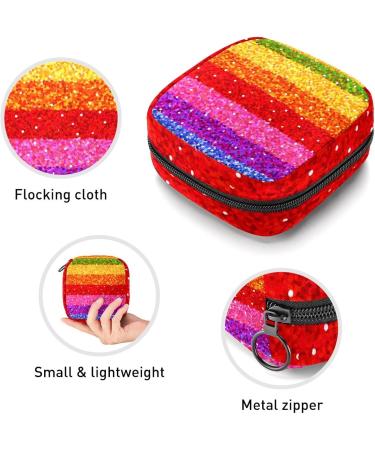 Women's Portable Period Kit - Rainbow Striped Storage Bag with Pockets | Feminine Products Organizer - Buy Online on GoSupps.com