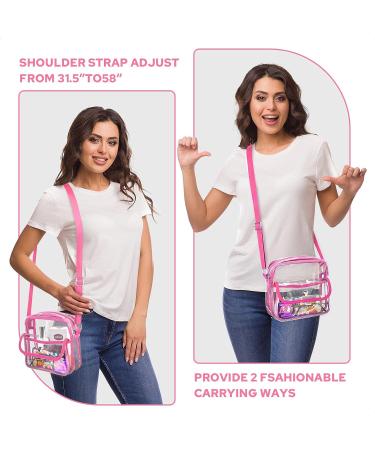 HULISEN Clear Stadium Approved Crossbody Bag - Pink Concert Purse for Women - Buy Online on GoSupps.com