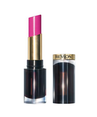 REVLON Super Lustrous Glass Shine Lipstick  Flawless Moisturizing Lip Color with Aloe  Hyaluronic Acid and Rose Quartz  Fuchsia Gleam (022)  0.15 oz 0.15 Ounce (Pack of 1) Fuchsia Gleam
