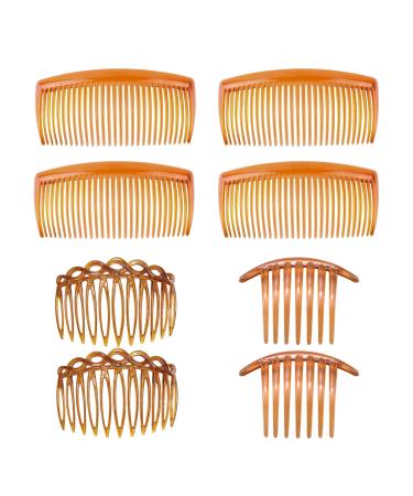 8 Pieces of Women's Hair Combs Plastic Insert Comb Bangs Comb 29-Tooth Disc Hair Comb 7-Tooth Disc Hair Comb 11-Tooth Figure Eight-Shaped Insert Comb (Brown)