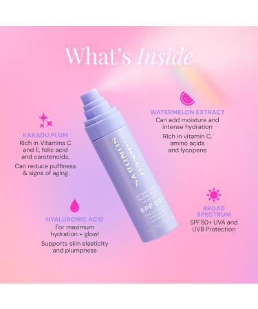 Naked Sundays SPF 50 Hydrating Glow Face Mist Daily Sunscreen Spray & Makeup Setting Spray with Hyaluronic Acid Lightweight Non-Greasy & Hydrating (75ml) 1 - Buy Online on GoSupps.com