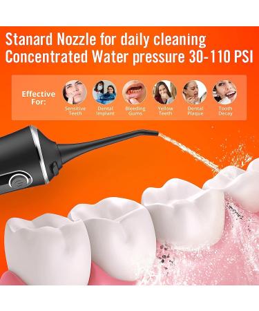 LF Water Dental Flosser with 6 Jet Tips | 4 Modes Cordless Water Picks for Teeth Cleaning | IPX7 Waterproof Rechargeable Oral Irrigator for Home & Travel - Black - Buy Online on GoSupps.com