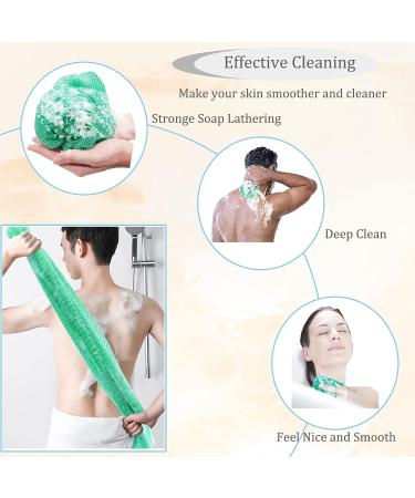 African Exfoliating Net Set - 3 Pcs Bath Sponges for Daily Use (Blue, Pink, Green) - Buy Online on GoSupps.com