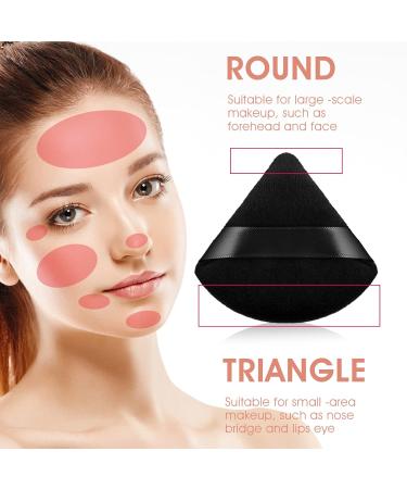 Buy WLLHYF 8Pcs Triangle Powder Puffs - Washable & Reusable Velour Cotton Makeup Sponge for Face & Under Eyes - Perfect Loose Powder Tool (Black) - International Shipping Available - Buy Online on GoSupps.com
