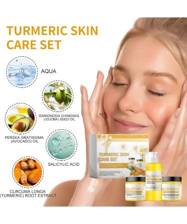 Funnaura Turmeric Glow Combo Skin Care Set with Scrub Butter and Face Wash Exfoliating Clears Blackheads - Buy Online on GoSupps.com