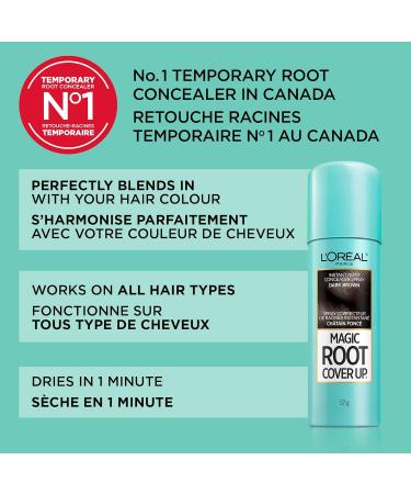 L'Oreal Paris Magic Root Cover Up Temporary Hair Color Black Instant Root Concealer Spray Hair Dye Duo Pack 2x57g Black 57 g (Pack of 2) - Buy Online on GoSupps.com