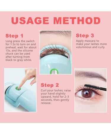 Eyelash Curler Heat | 230mah Battery Portable Small Eyelash Curler Portable Lash Curling Tool 230mah Battery Heating Eyelash Curling Tool for Long Lasting Effect Blue - Buy Online on GoSupps.com
