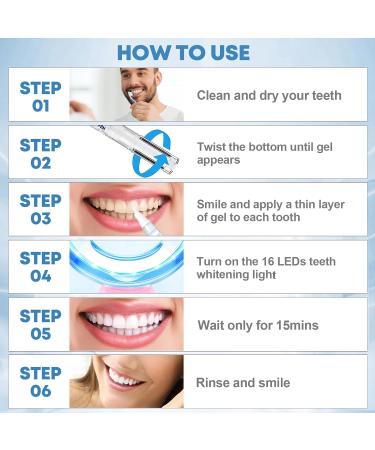 Teeth Whitening Kit - COOLPEEN 16 LED Light & Gel Refills - Sensitivity Free Whitener for Home & Travel - Pink - Buy Online on GoSupps.com