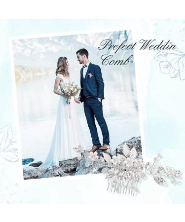 Makone Silver Handmade Flower Hair Clip for Wedding, Women and Girls - Pearl Flower Side Comb - Buy Online on GoSupps.com