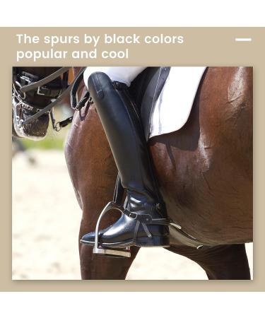 Adjustable Leather Spur Straps - 2 Pcs, Single Ply, Western Style, 6 Holes, 9.9 Inches, Black - Buy Online on GoSupps.com
