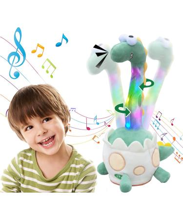 Singing and Dancing Dinosaur Dancing Cactus Series Talking Dinosaur Baby Toy Wriggle Singing Dino Repeats What You Say with Lighting UP and Recording Tummy Time Interactive Mimicking Toy for Kids