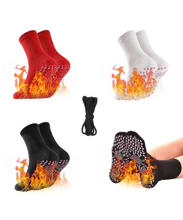 Heated socks foot warmers socks self -heating socks thermal socks Tourmaline socks thermal self -warming socks self -warming -up shaping socks Tourmaline socks+child black+white+red