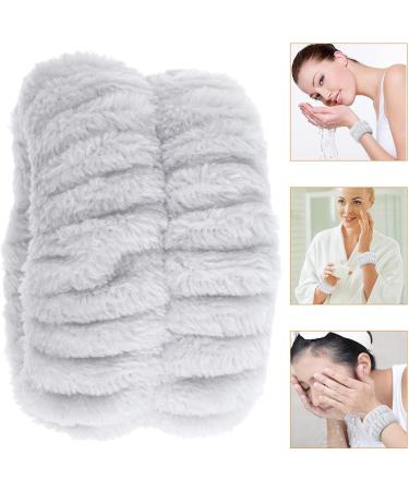 UKCOCO Lot de 2 Bracelets en Flanelle Peluche Douce Accessoires pour Spa et Lavage du Visage Bracelets Poignet Absorbants Gris pour Soins Visage et Maquillage Unisexe - Buy Online on GoSupps.com