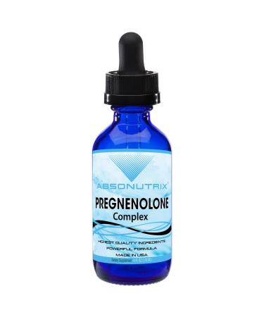 Absonutrix Pregnenolone Supplement 100mg 4 Oz Liquid 200 Servings Made in USA Quick Absorption Quality Potent Ingredients Third-Party Tested Non-GMO GMP Certified Cruelty-Free Products