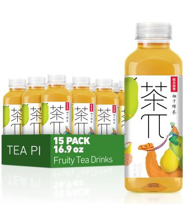 Tea PI Iced Tea Green Tea Pomelo Sweet Iced Fruit Tea Bottles Real Juice -16.9 fl oz 500mL 15 Pack