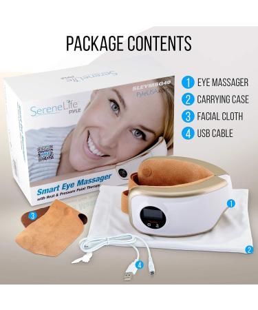 Buy SereneLife Smart Eye Massager with Heat & Vibration | Premium Stress & Migraine Relief - Wireless Mask (Gold V2 2023) Worldwide Shipping - Buy Online on GoSupps.com