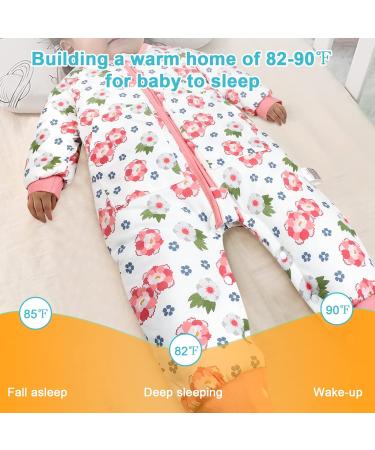 MOEMOE BABY 2.5 Tog Toddler Sleeping Bag with Legs XL - Floral Design | Winter Sleep Sack for Girls (97cm) - Buy Online on GoSupps.com