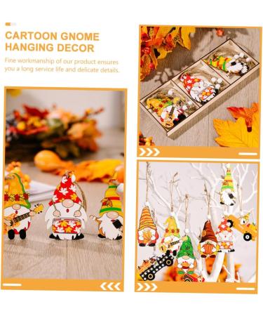Cabilock 9pcs Thanksgiving Wooden Pendant Wooden Sign Happy Harvest Sign Harvest Season Gnome Pendant Boxed Assorted Color 1 9X5X0.2CM - Buy Online on GoSupps.com