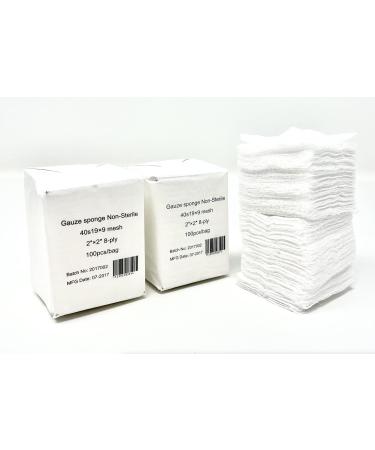 High-Grade Non-Sterile Gauze Surgical Sponges - 8-Ply Cotton Pads 2x2 - Box of 500 for All-Purpose Medical Use - Buy Online on GoSupps.com
