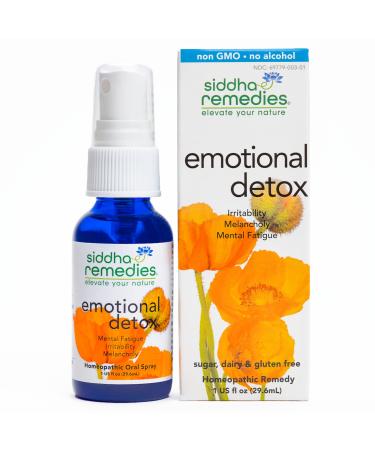Siddha Remedies Emotional Detox Homeopathic Oral Spray for Melancholy, Irritability & Mental Fatigue | 100% Natural Homeopathic Medicine Remedy with 12 Flower Essences for Cleansing & Resetting Mind