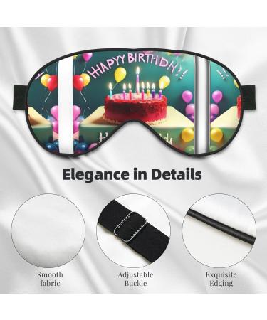 Happy Birthday Eye Mask | Soft Adjustable Comfortable Sleeping Mask for Men & Women - Black - Buy Online on GoSupps.com