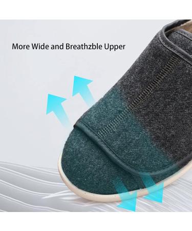 JCJNSL Unisex Extra Wide Diabetic Slippers - Fleece Lined Orthopedic Shoes for Heel Pain and Plantar Fasciitis - Non Slip Memory Foam - Gray Size 43 - Buy Online on GoSupps.com