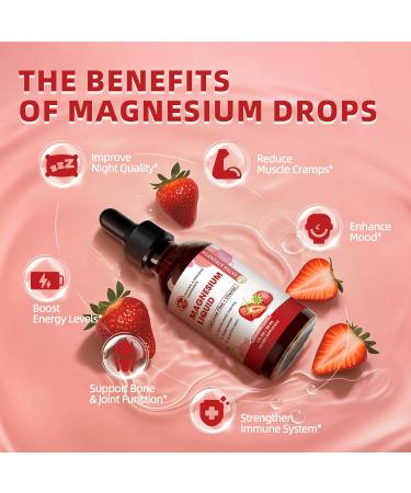 (3 Pack) Magnesium Glycinate Liquid Drops High Absorption Magnesium Liquid with Bromelain Vitamin B6 C D Magnesium Supplement for Kids and Adults Night & Muscle Support Strawberry Flavor Strawberry 1 Fl Oz (Pack of 3) - Buy Online on GoSupps.com