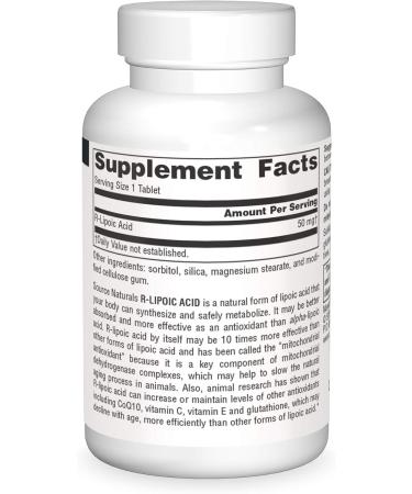 Source Naturals R-Lipoic Acid 50mg - 60 Tablets | Boost Energy & Support Metabolism | Free International Shipping - Buy Online on GoSupps.com