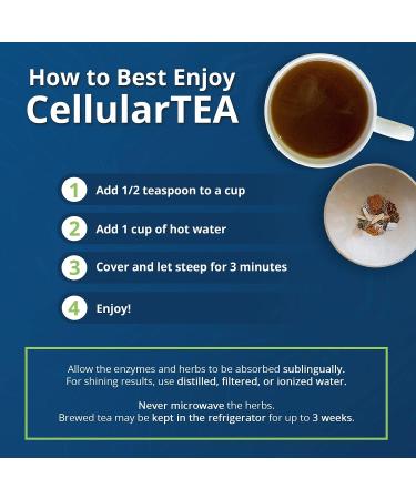 Renova Worldwide CellularTEA - Immunity Support & Detox Cleanse with Organic Cat's Claw, Burdock Root, Echinacea, Turmeric & Ginger - Caffeine-Free Herbal Tea - 48 Servings - Buy Online on GoSupps.com