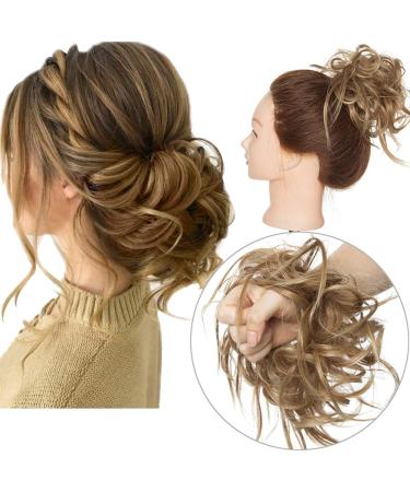 SEGO Curved Messy Hair Extensions - Light Brown & Ash Blonde | 45g Hair Ties for Updos & Bridal Hairstyles - Buy Online on GoSupps.com