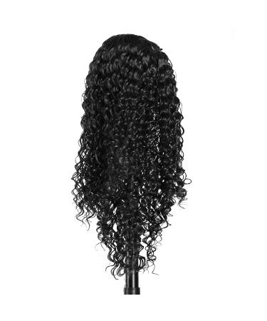24 Inch Deep Curly Wig for Black Women with Bangs - High Density Synthetic Full Wig in Natural Black Color - Layered Afro Style - Pack of 1 (1B) - Buy Online on GoSupps.com