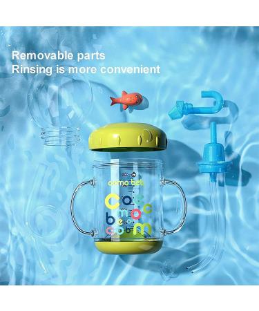 Tictoyo Whale Squirt Drinking Cup - 2023 New Cute Whale Spray Water Cup | BPA Free Leak Proof Straw Sippy Cup for Kids | Non Spill Water Bottle with Weighted Straw | 220ml/Green - Buy Online on GoSupps.com