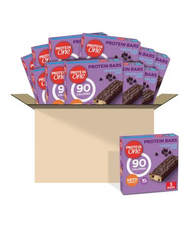 Protein One, 90 Calorie, Chocolate Chip Protein Bars, Keto Friendly, 4.8 oz, 5 ct (Pack of 12)