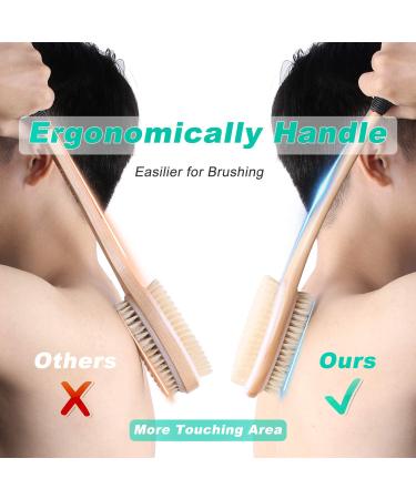 KIPRITII Ergonomic Back Scrubber - Double-Sided Shower Brush for Cellulite & Lymphatic Health (Black) - Buy Online on GoSupps.com