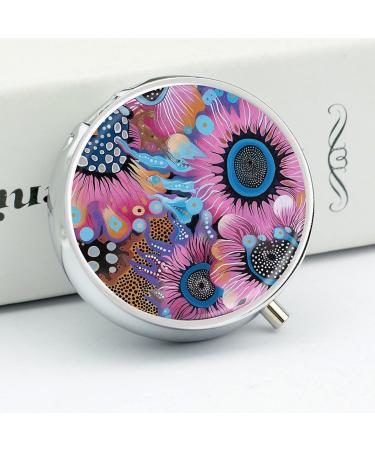 Shop Portable 3 Compartment Pill Box - Stylish Woodblock Print Travel Organizer for Purse & Pocket - Buy Online on GoSupps.com