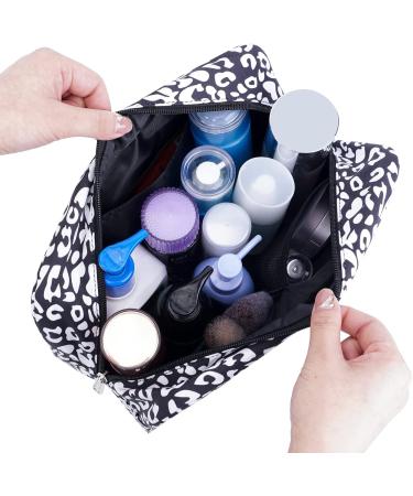 Large Full Size Toiletry Bag in Black Leopard Print - Travel Makeup Organizer for Women - Buy Online on GoSupps.com