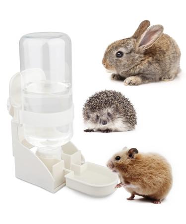 Rabbit Water Bottle, 500ml/17oz Diyife Hamster Water Bottle Guinea Pig Water Bottle No Drip, Hanging Fountain Automatic Dispenser Automatic for Bunny Chinchilla Hedgehog Squirrel White