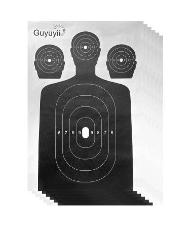 Shooting Targets Paper - Shooting Targets for The Range with Silhouette - 4 Metal Hinge Clips Included - Target Practice Shooting Paper for Rifle, Gun, Pistol, Airsoft, Pellet Gun (17 x 25 in) 50 sheet cardstock