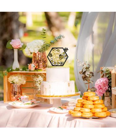 Tenhaisi Sweet as Can Bee Cake Topper - Bumblebee Theme Birthday/Baby Shower/Gender Reveal/Engagement/Wedding Party Cake Decors Photo Booth Props - Gold&Black Glitter Cake Topper - Buy Online on GoSupps.com