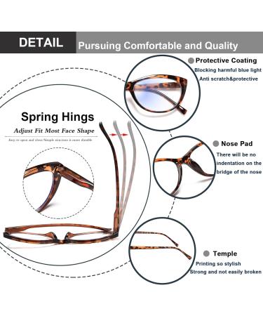 EYEURL 4 Pack Cat Eye Reading Glasses for Women - Blue Light Blocking Lightweight UV Fashion Eyeglasses +1.50 Anti Eyestrain - 1.5x Magnification Mix Color Set - Buy Online on GoSupps.com