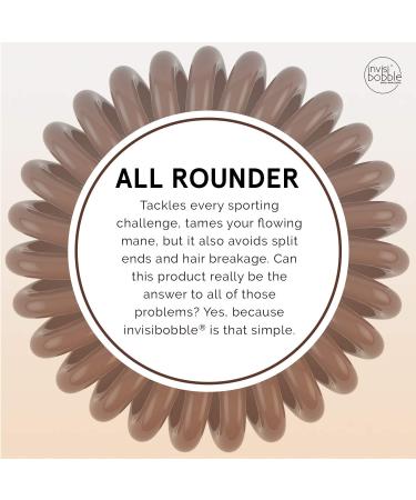 Invisibobble Power Hair Tie Pretzel Brown | 3x Ultra-Strong Hold Hair Ties | Original Design from Munich - Buy Online on GoSupps.com