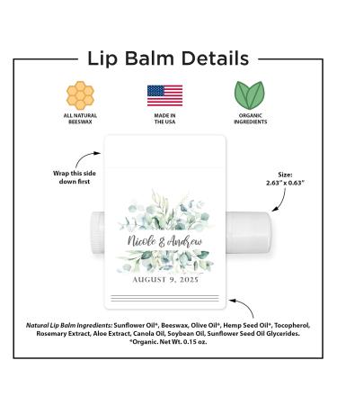 Personalized Lip Balm Favors Wedding Favors Bridal Shower Favor Greenery Wedding Favors Lip Balm Party Favors (Set of 24) - Buy Online on GoSupps.com