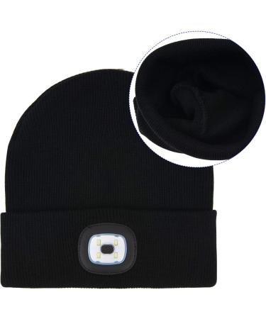 SMINIKER USB Rechargeable Beanie Hat with Light - Unisex Headlamp Beanie for Men, Women, Teens in Black - Buy Online on GoSupps.com