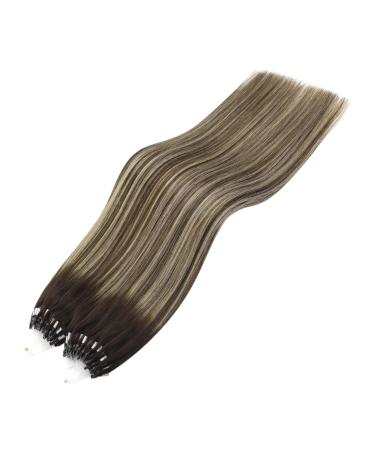 Youngsee Real Hair Microring Extensions - Ombre Dark Brown 55cm | Remy Micro Loop Hair Extensions 50g #4/18/4 - Buy Online on GoSupps.com